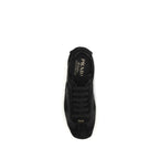 Prada Black Calf Leather Bos Taurus Athletic Sneakers
