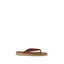 Miu Miu Beige Calf Leather Bos Taurus Flip-Flop Sandals