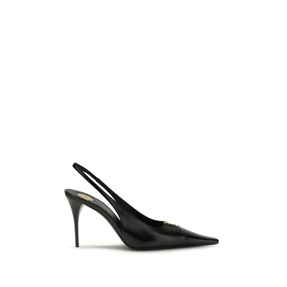 Saint Laurent Black Calf Leather Bos Taurus High Heel Pumps