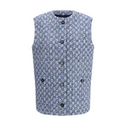 Gucci Blue Cotton Sleeveless Jacket