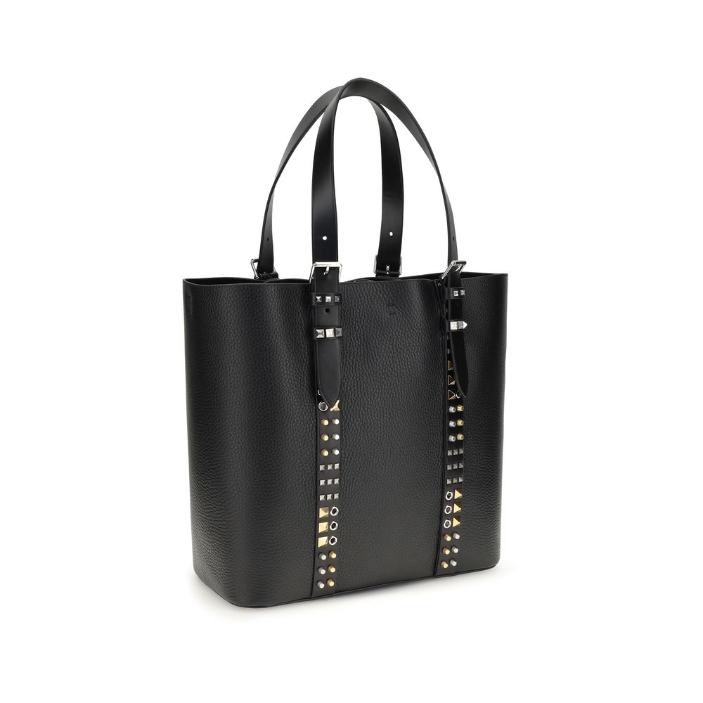 Valentino Garavani Black Calf Leather Bos Taurus Shoulder Bag