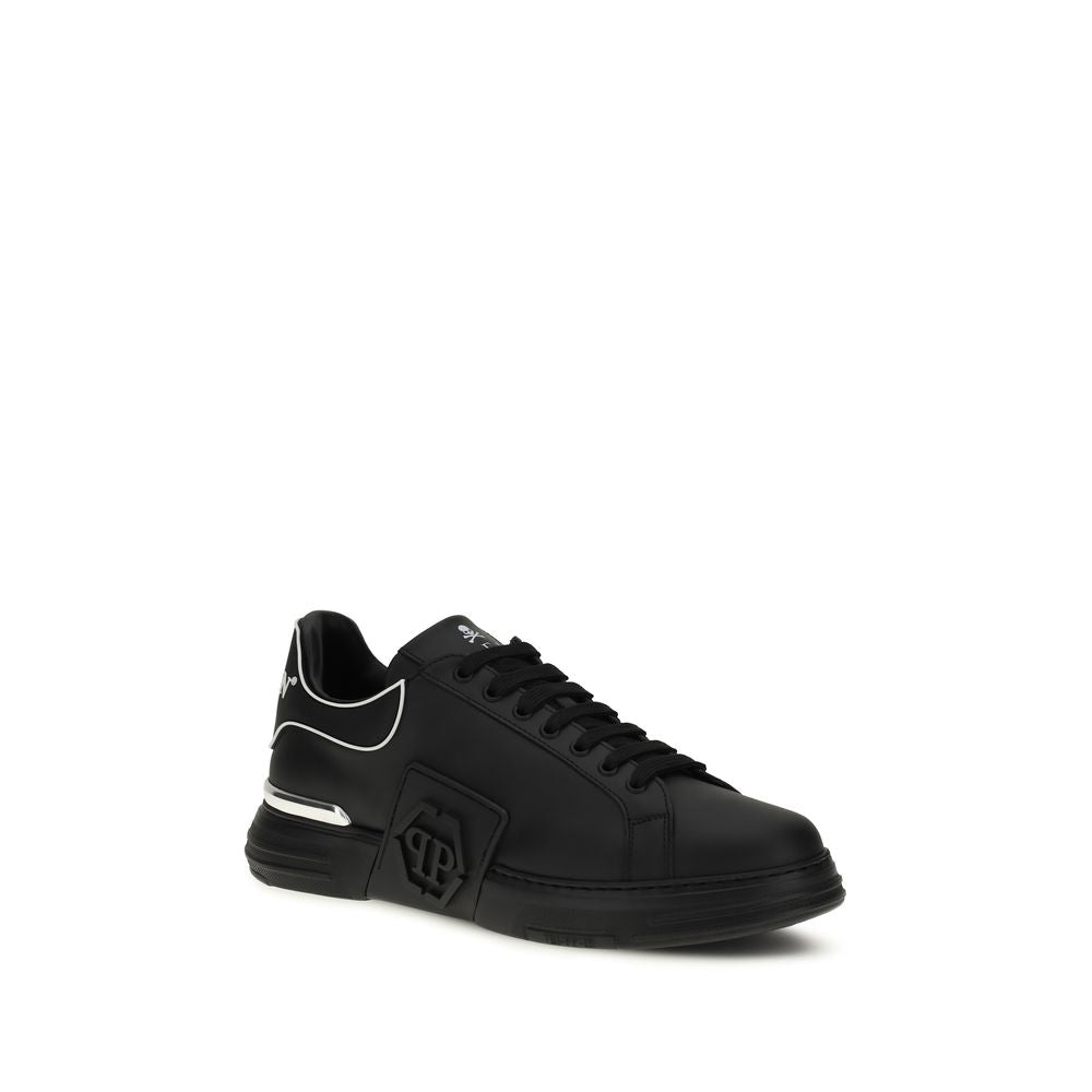Philipp Plein Black Calf Leather Bos Taurus Low Top Sneakers - Zachava
