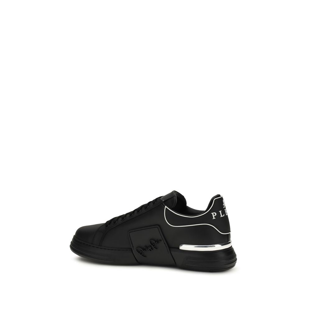Philipp Plein Black Calf Leather Bos Taurus Low Top Sneakers - Zachava