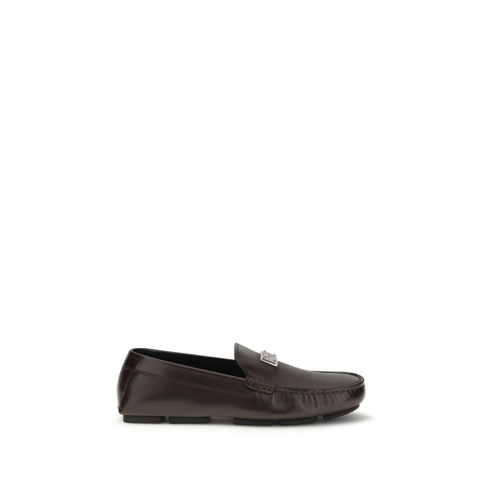 Dolce & Gabbana Black Calf Leather Bos Taurus Slip-On Loafers Main image