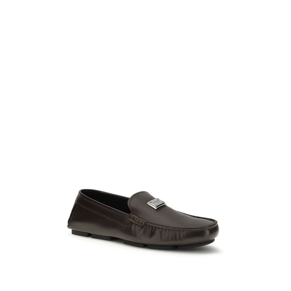 Dolce & Gabbana Black Calf Leather Bos Taurus Slip-On Loafers Secondary image