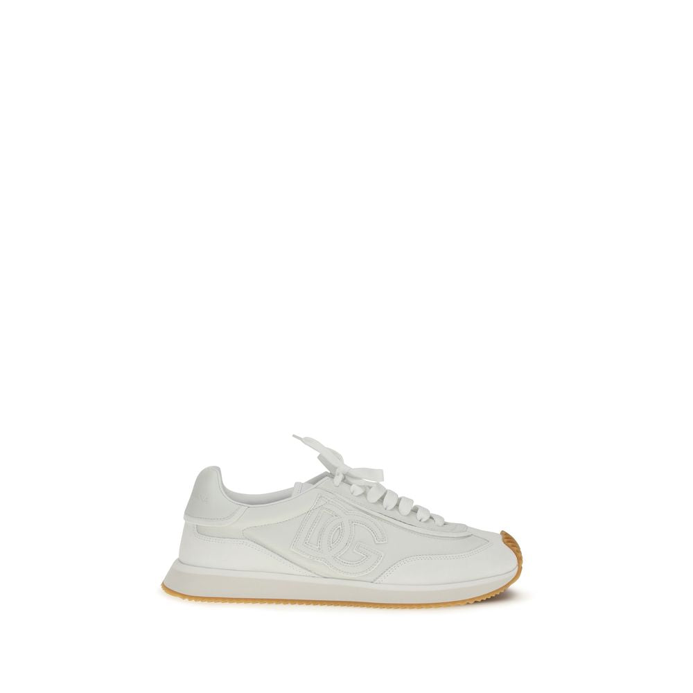 Dolce & Gabbana White Calf Leather Bos Taurus Athletic Sneakers - Zachava