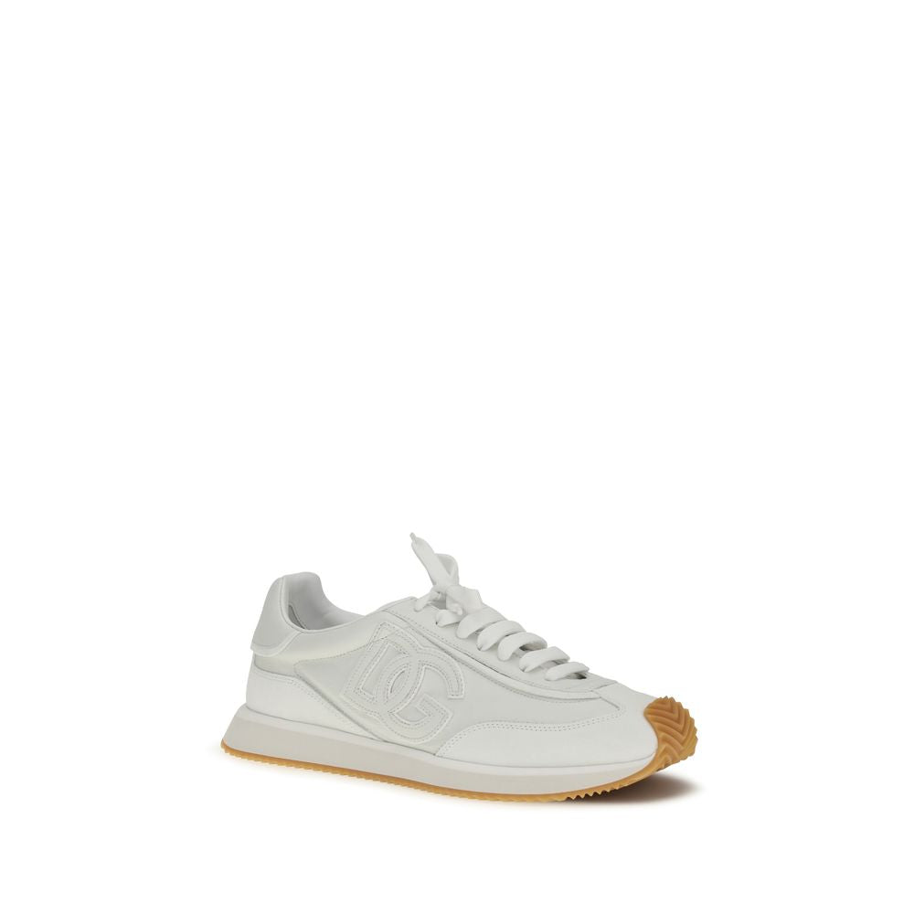 Dolce & Gabbana White Calf Leather Bos Taurus Athletic Sneakers - Zachava