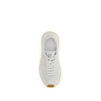 Dolce & Gabbana White Calf Leather Bos Taurus Athletic Sneakers