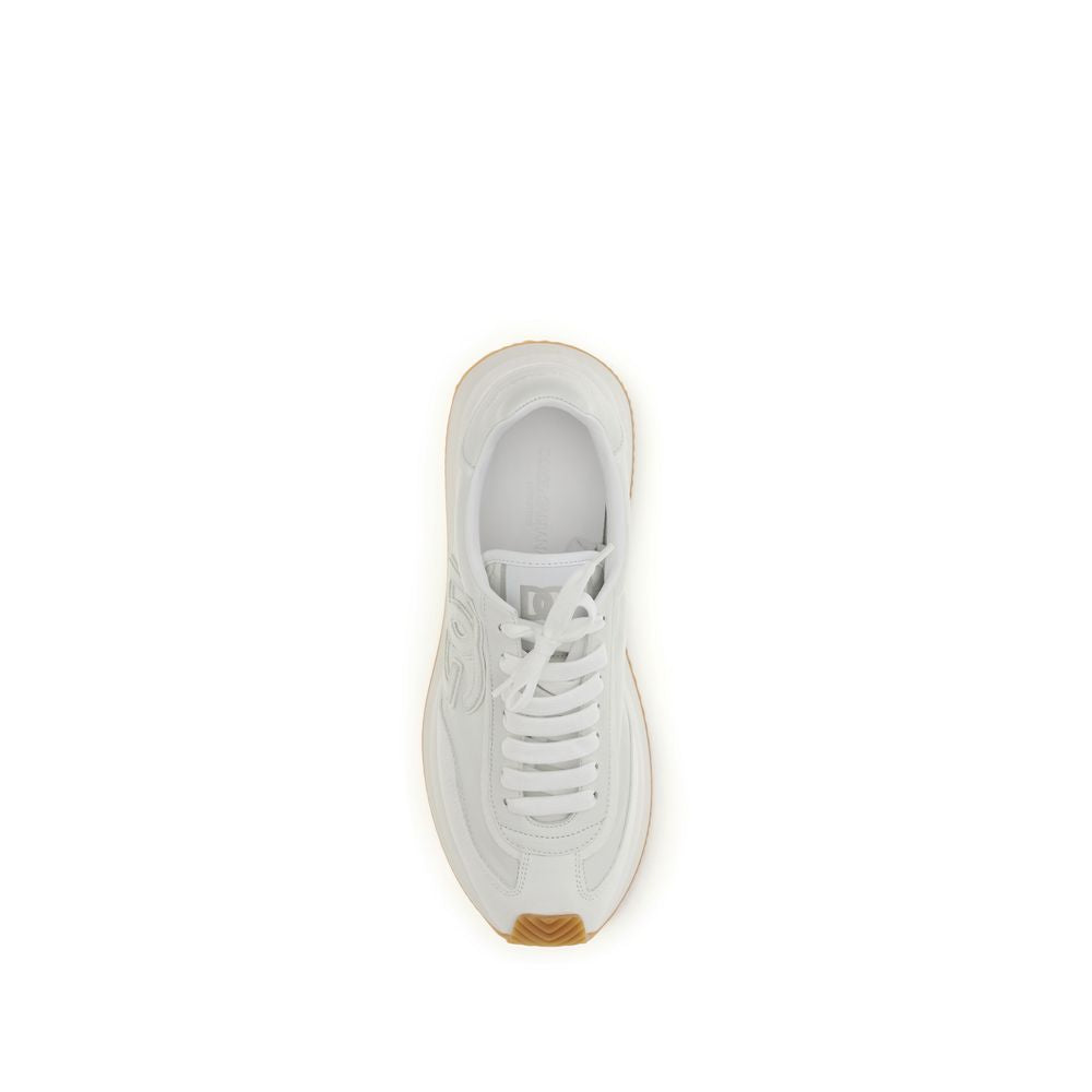Dolce & Gabbana White Calf Leather Bos Taurus Athletic Sneakers - Zachava
