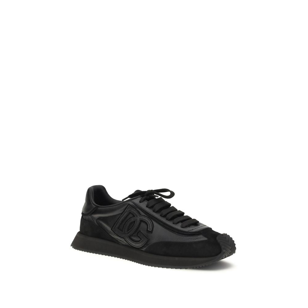 Dolce & Gabbana Black Calf Leather Bos Taurus Athletic Sneakers Secondary image