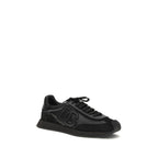 Dolce & Gabbana Black Calf Leather Bos Taurus Athletic Sneakers