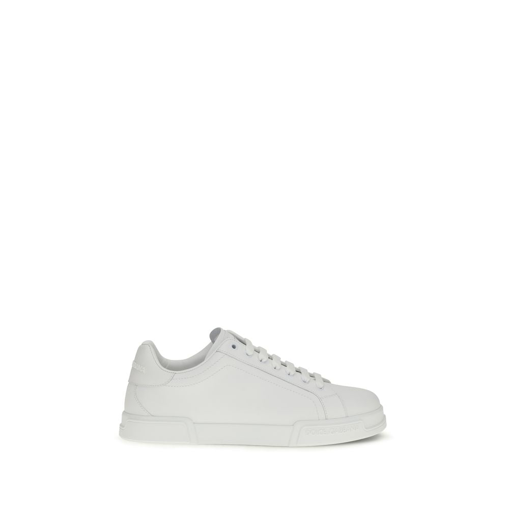Dolce & Gabbana White Calf Leather Bos Taurus Low Top Sneakers Main image