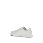 Dolce & Gabbana White Calf Leather Bos Taurus Low Top Sneakers