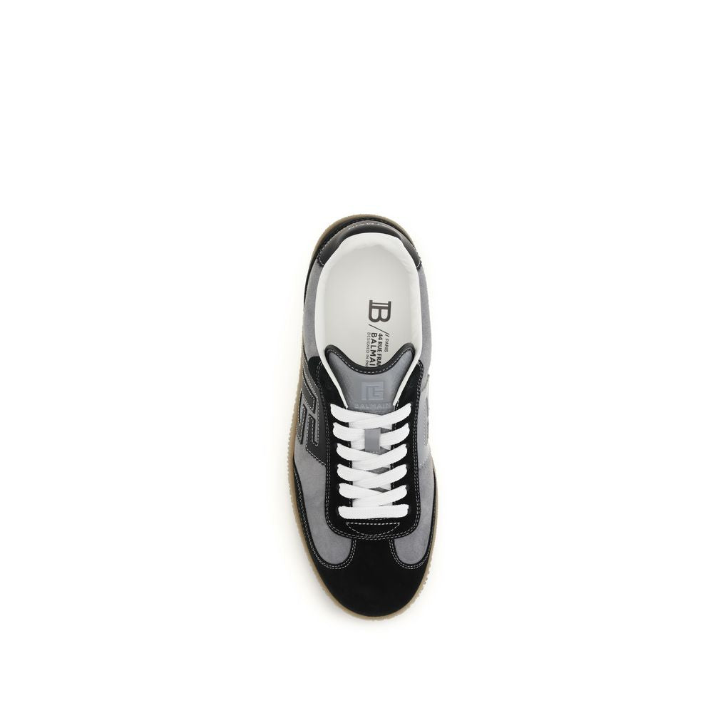 Balmain Gray Calf Leather Bos Taurus Low Top Sneakers - Zachava