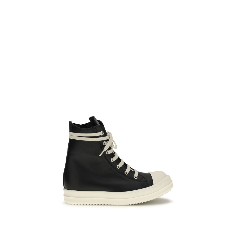 Rick Owens Black Calf Leather Bos Taurus High Top Sneakers Main image