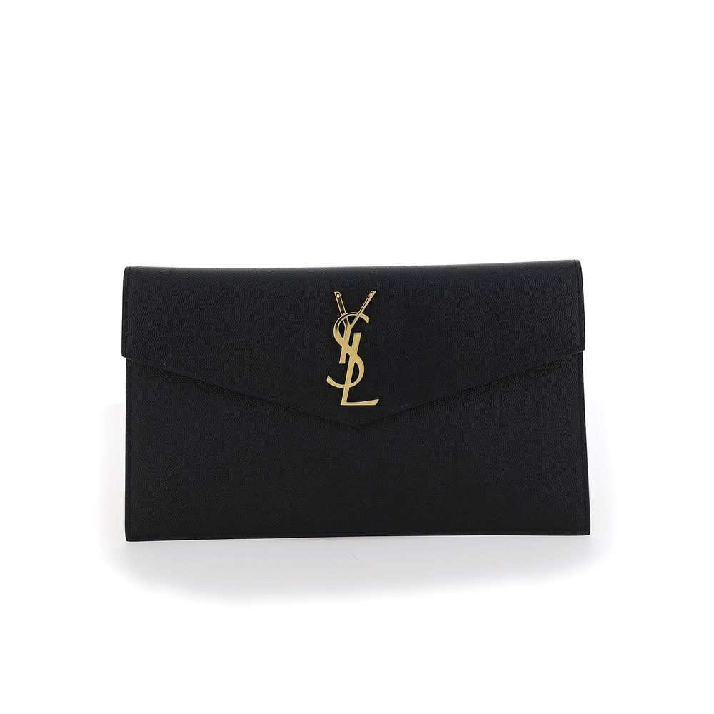 Saint Laurent Black Calf Leather Bos Taurus Wallet for Women