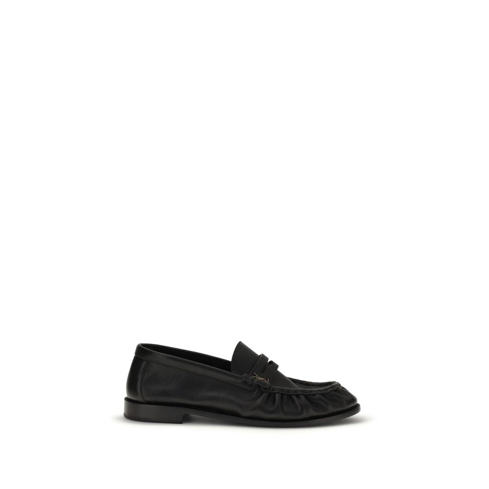 Saint Laurent Black Calf Leather Bos Taurus Slip-On Loafers for Men