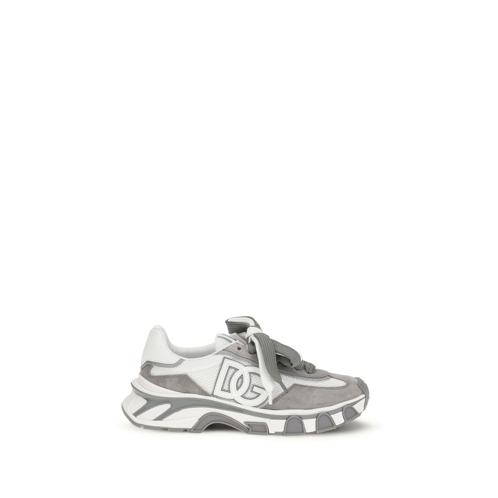 Dolce & Gabbana Gray Calf Leather Bos Taurus Athletic Sneakers - Zachava