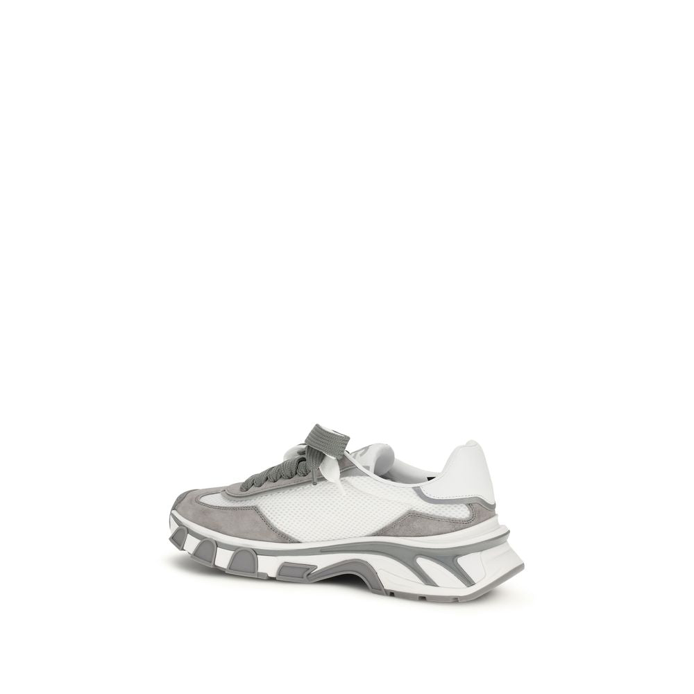 Dolce & Gabbana Gray Calf Leather Bos Taurus Athletic Sneakers - Zachava