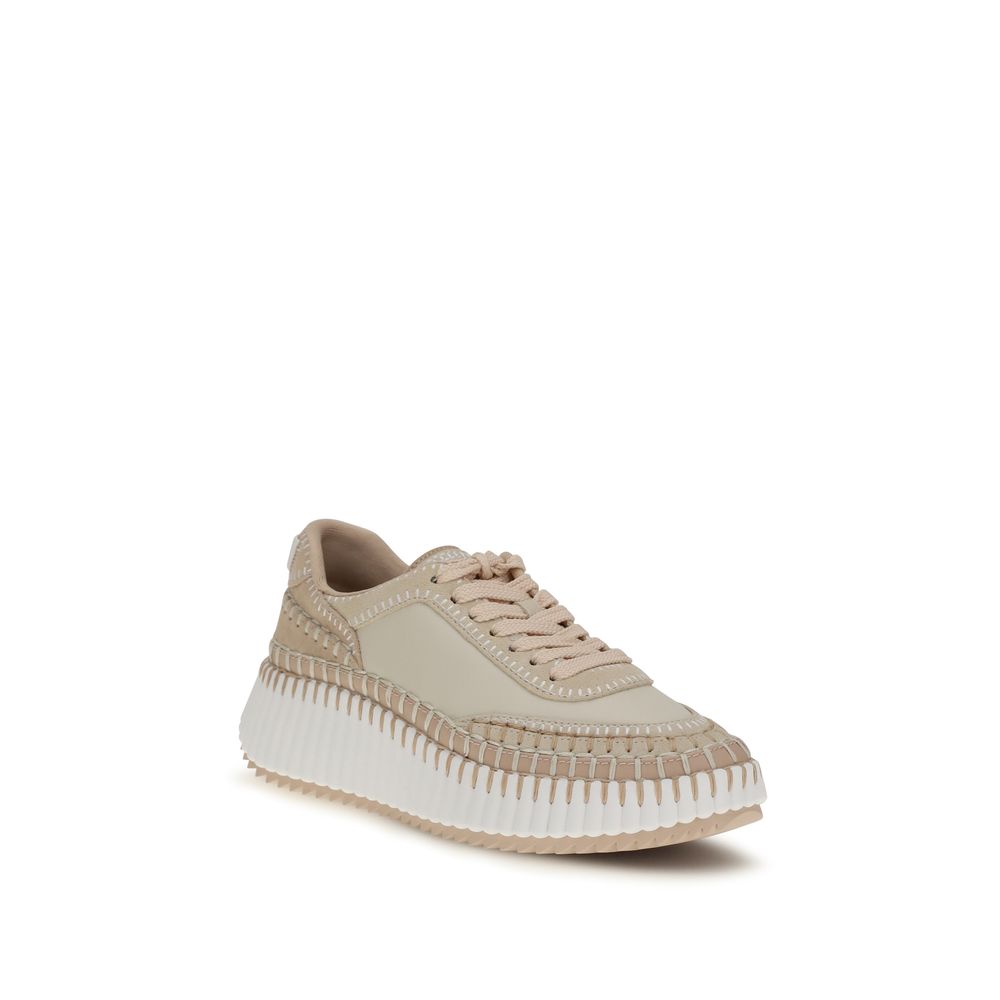 Chloé Beige Calf Leather Bos Taurus Chunky Sneakers Secondary image
