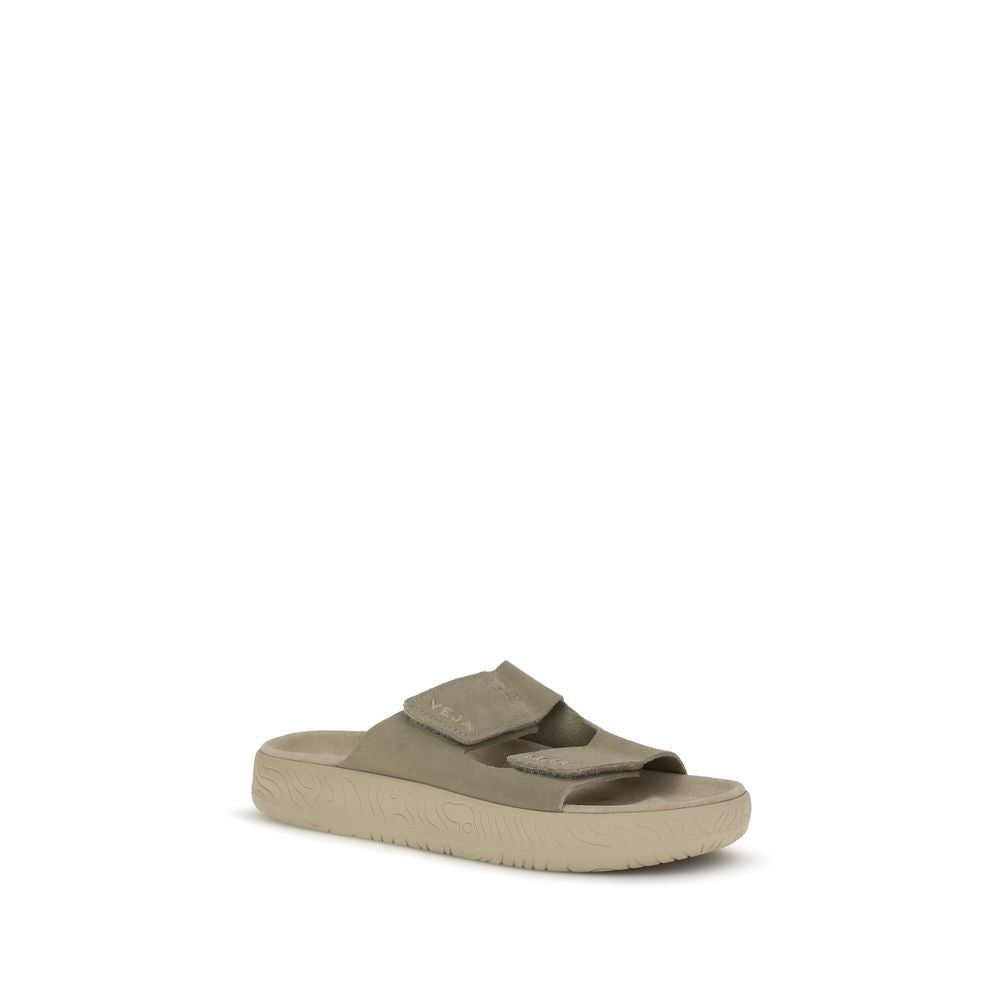 Veja Beige Calf Leather Bos Taurus Flat Sandals - Zachava