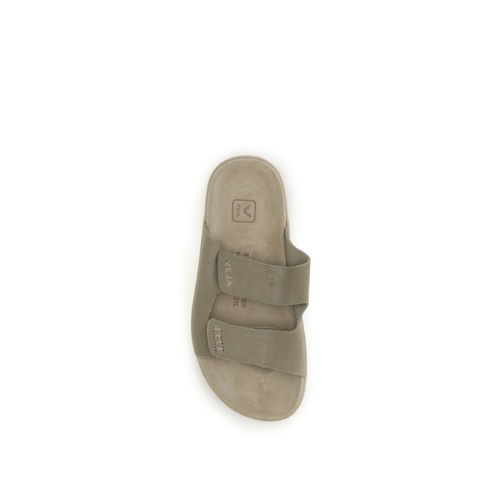Veja Beige Calf Leather Bos Taurus Flat Sandals - Zachava