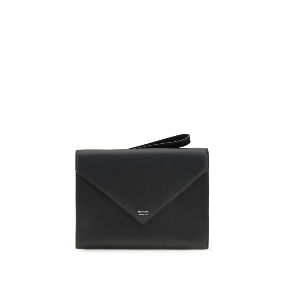 Ferragamo Black Calf Leather Bos Taurus Wallet - Zachava