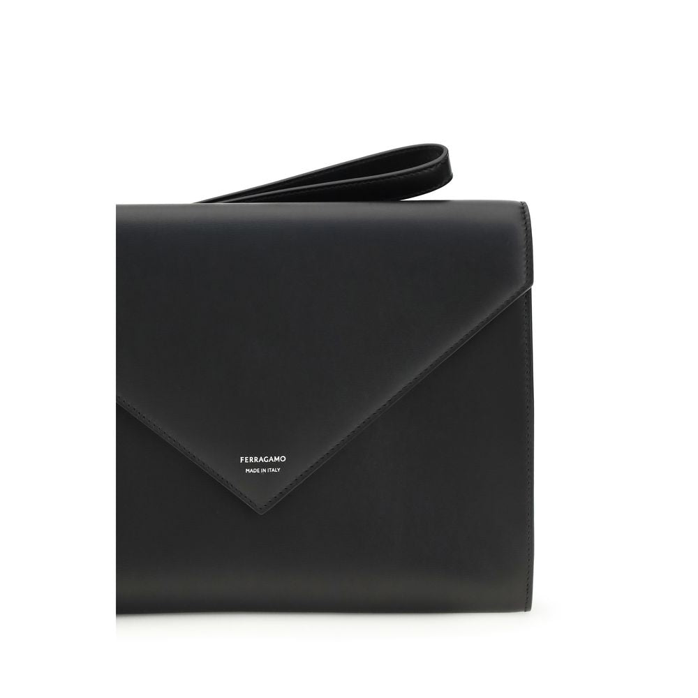 Ferragamo Black Calf Leather Bos Taurus Wallet - Zachava