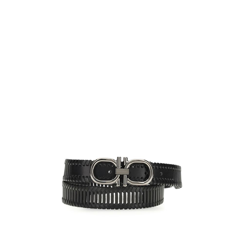 Ferragamo Black Calf Leather Bos Taurus Regular Belt - Zachava