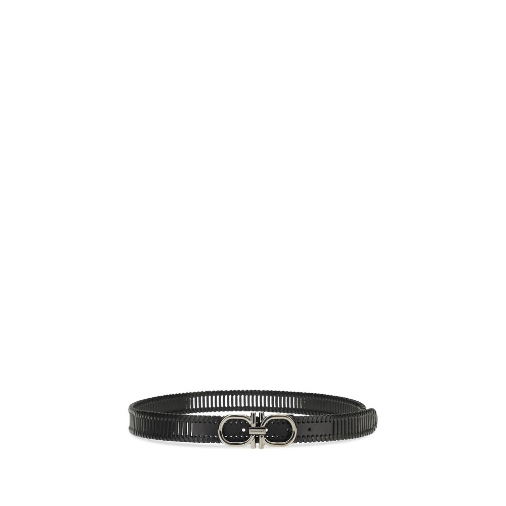 Ferragamo Black Calf Leather Bos Taurus Regular Belt - Zachava