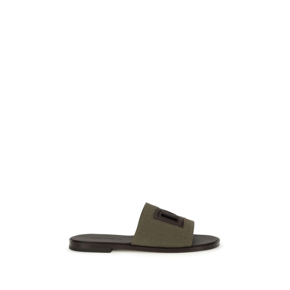 Dolce & Gabbana Bicolor Canvas Flat Sandals - Zachava