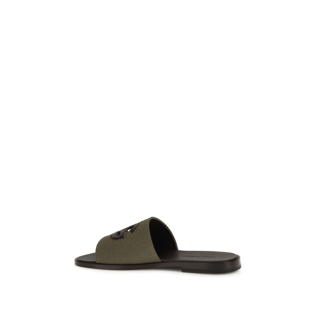 Dolce & Gabbana Bicolor Canvas Flat Sandals - Zachava