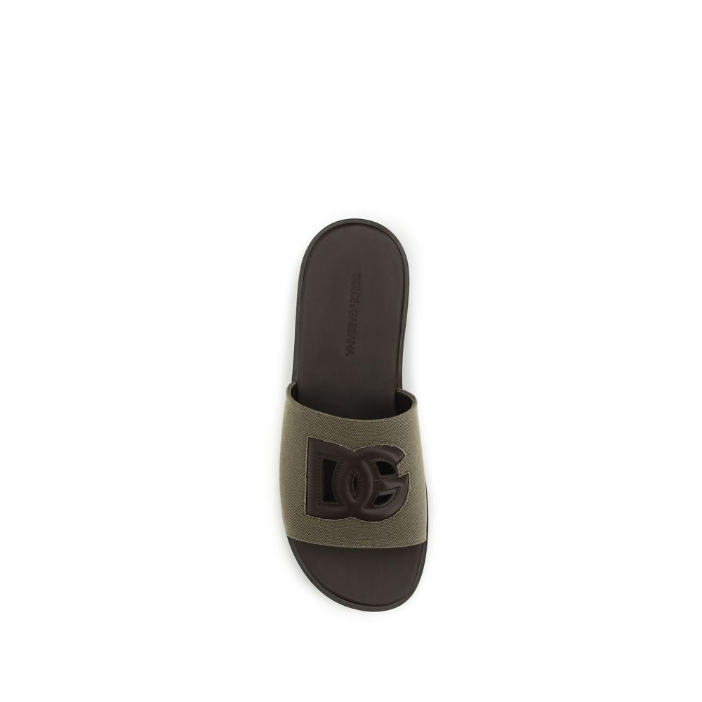 Dolce & Gabbana Bicolor Canvas Flat Sandals - Zachava