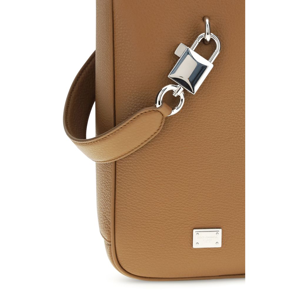 Dolce & Gabbana Brown Calf Leather Bos Taurus Handbag - Zachava
