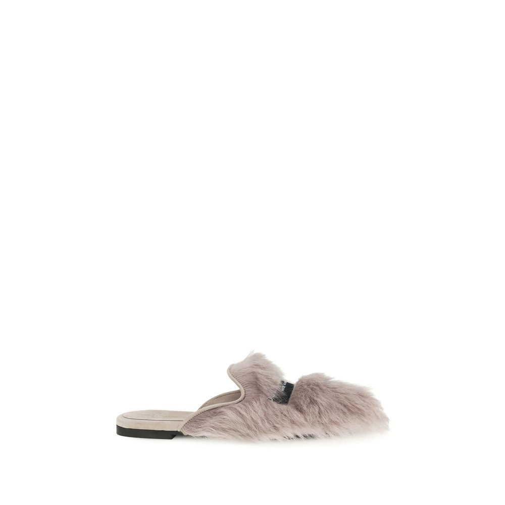 Dolce & Gabbana Gray Lamb Ovis Aries Aries Mules Dolce & Gabbana