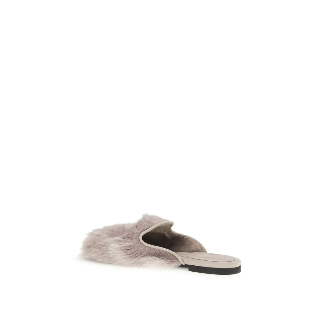 Dolce & Gabbana Gray Lamb Ovis Aries Aries Mules Dolce & Gabbana