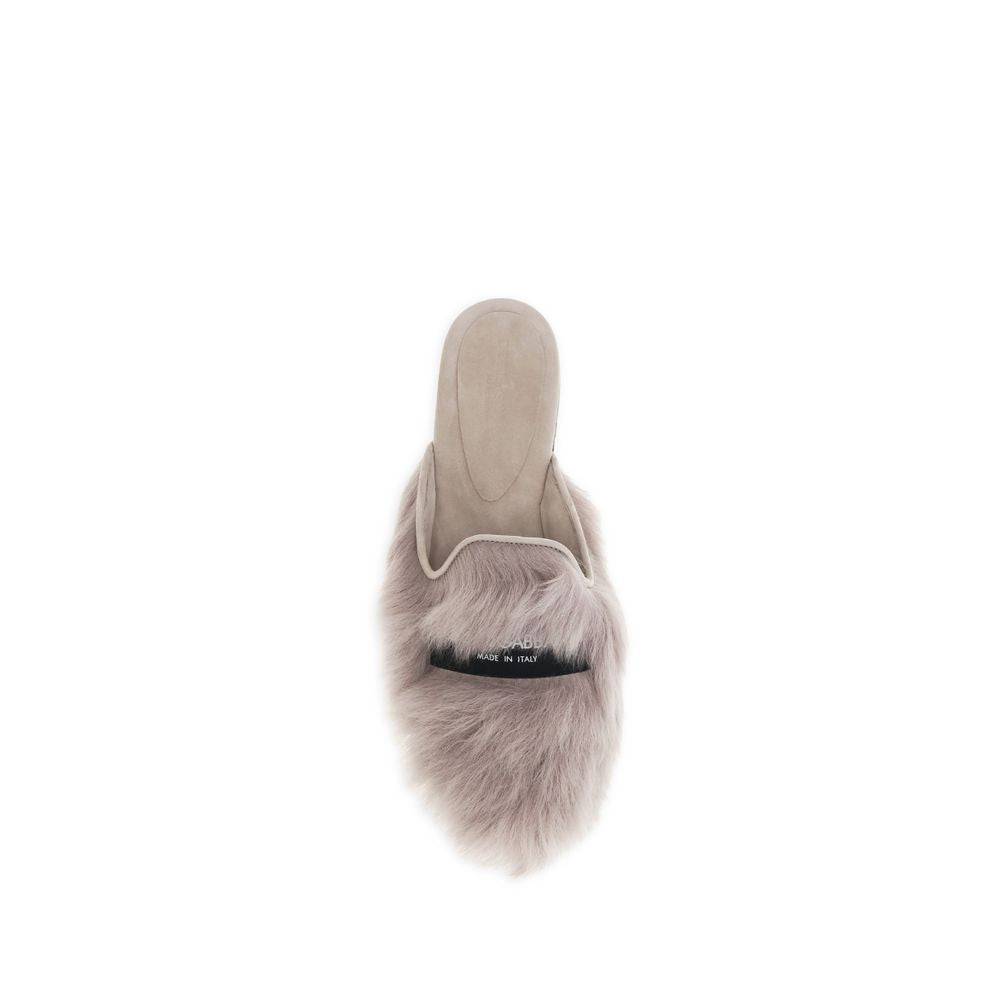 Dolce & Gabbana Gray Lamb Ovis Aries Aries Mules Dolce & Gabbana