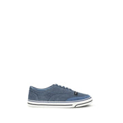 Dolce & Gabbana Blue Linen Low Top Sneakers - Zachava