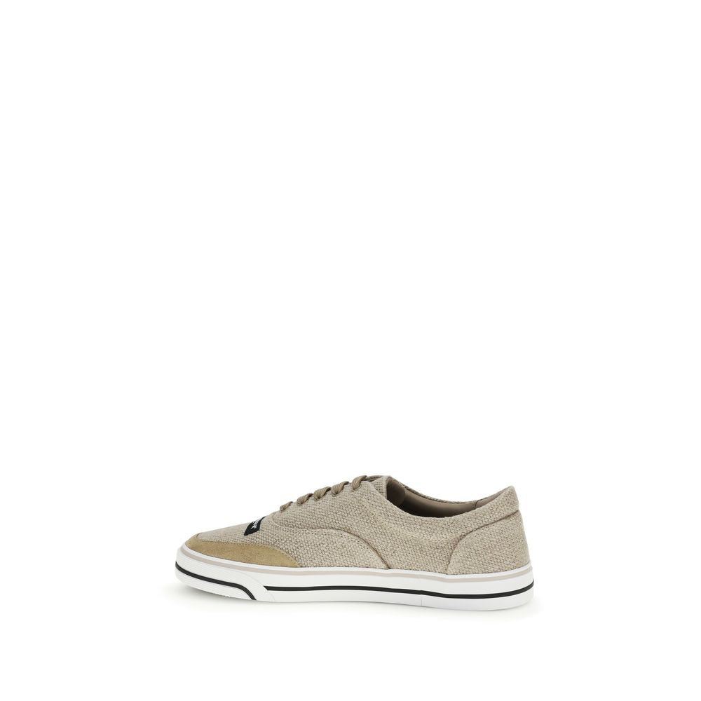 Dolce & Gabbana Beige Linen Low Top Sneakers - Zachava