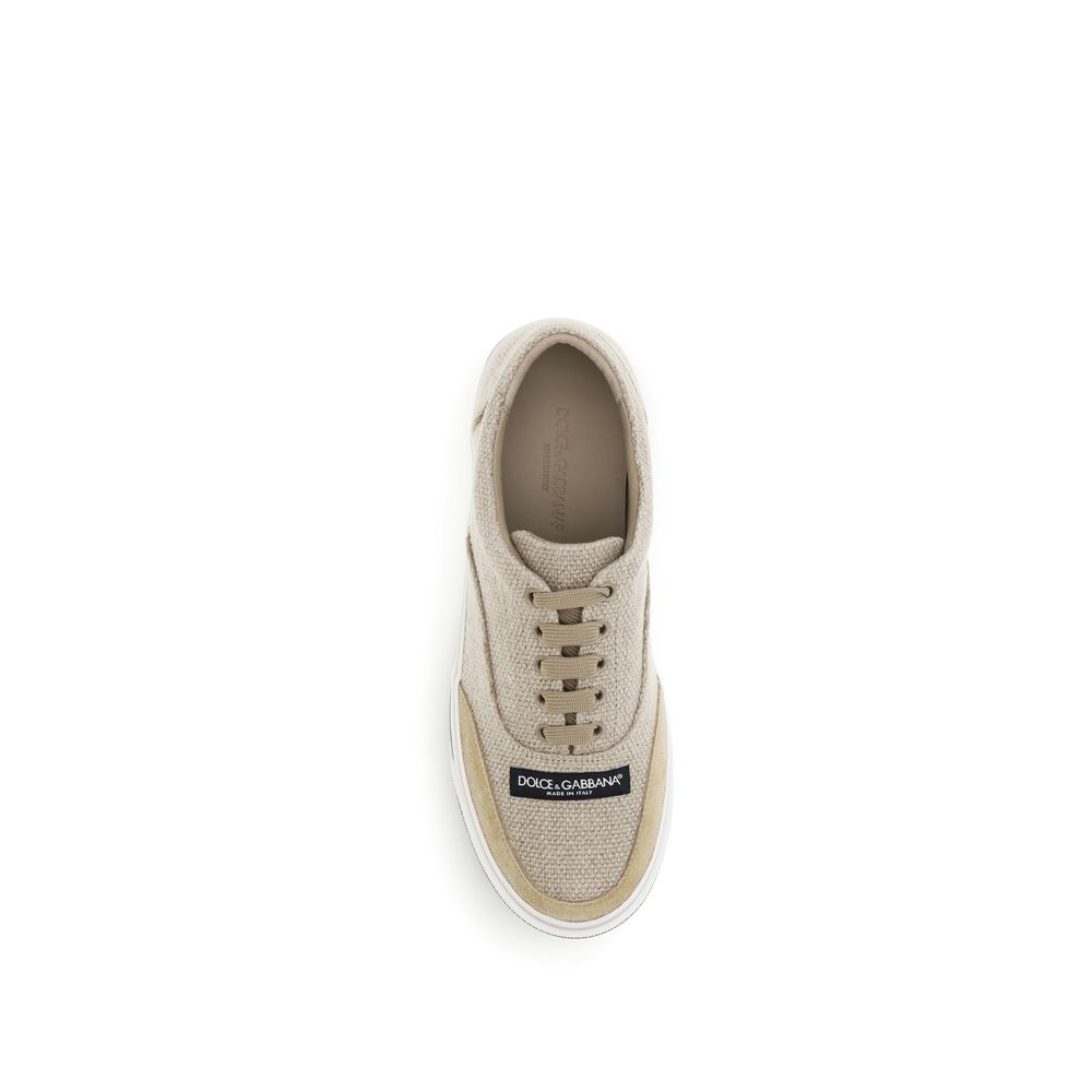 Dolce & Gabbana Beige Linen Low Top Sneakers - Zachava