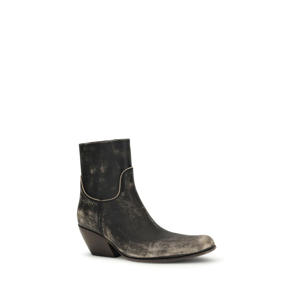 Balenciaga Black Calf Leather Bos Taurus Ankle Boots - Zachava