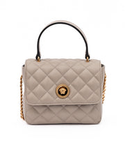 Versace Taupe Quilted Leather Handbag Versace