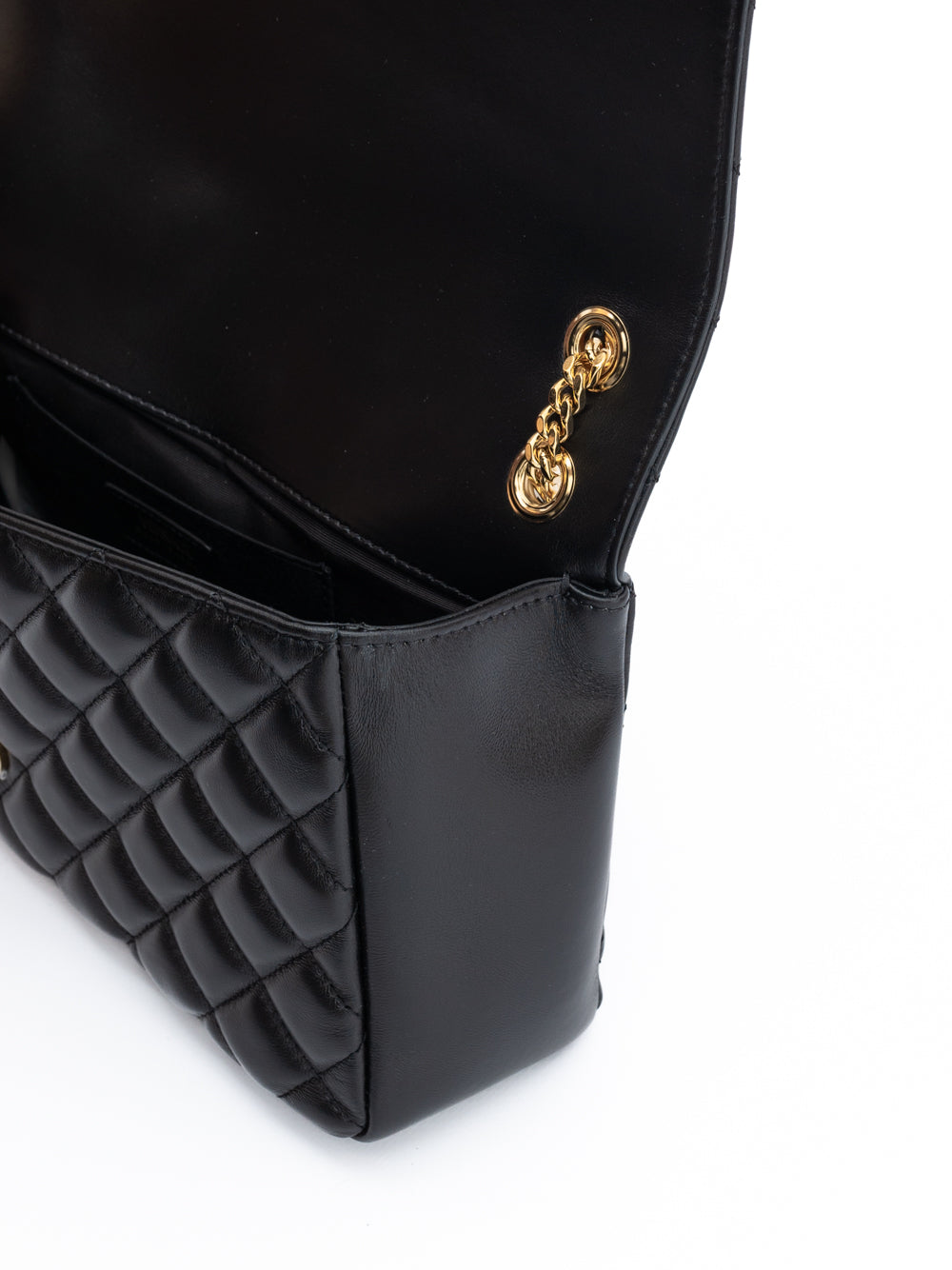 Versace Black Quilted Leather Shoulder Strap Bag for Women