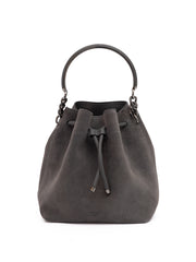 Jimmy Choo Dark Grey Bon Bon Suede Bucket - Zachava