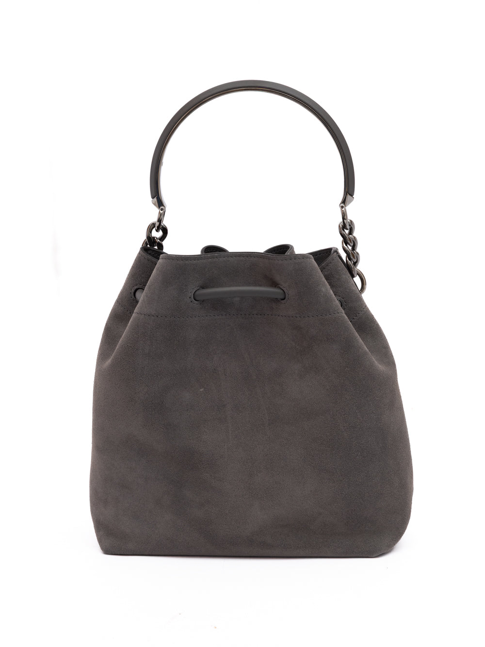 Jimmy Choo Dark Grey Bon Bon Suede Bucket - Zachava