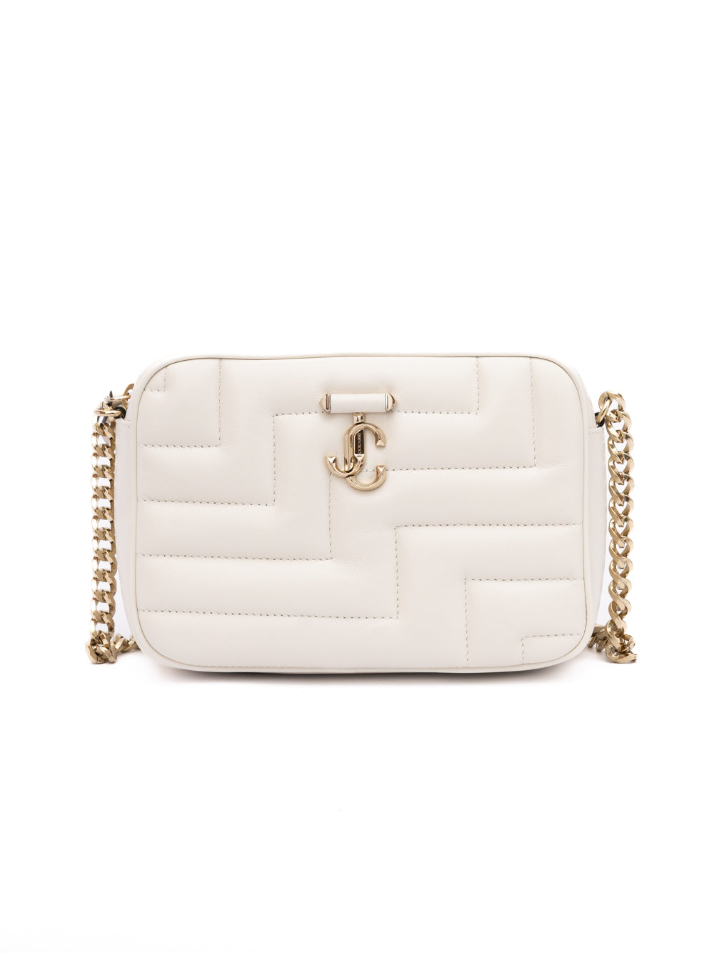 Jimmy Choo White Leather Avenue Camera Crossbody Bag - Zachava