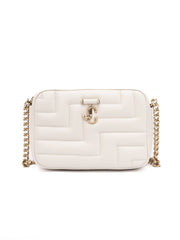 Jimmy Choo White Leather Avenue Camera Crossbody Bag - Zachava