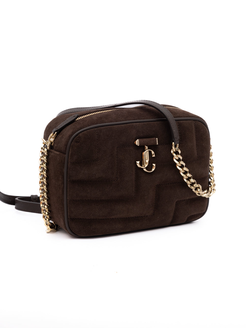 Jimmy Choo Brown Suede Avenue Camera Crossbody Bag - Zachava
