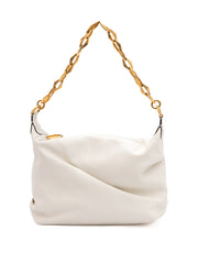 Jimmy Choo White Diamond Hobo Leather Shoulder Bag - Zachava