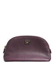 Dolce & Gabbana Dark Purple Leather DG Logo Zip Around Hand Purse Wallet Dolce & Gabbana